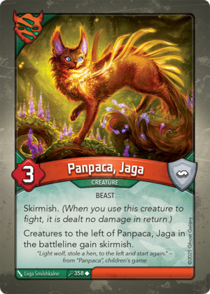 Panpaca, Jaga, a KeyForge card illustrated by Liiga Smilshkalne