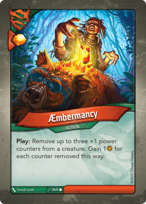 Æmbermancy, a KeyForge card illustrated by Tomek Larek