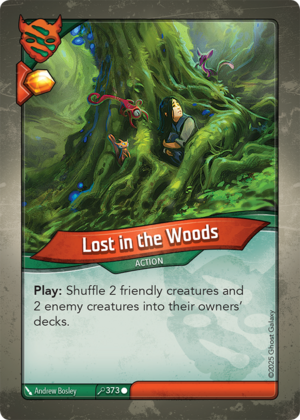 Lost in the Woods, a KeyForge card illustrated by Andrew Bosley