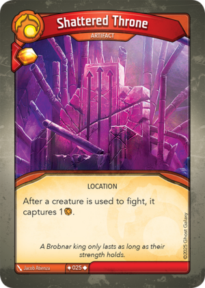 Shattered Throne, a KeyForge card illustrated by Jacob Atienza