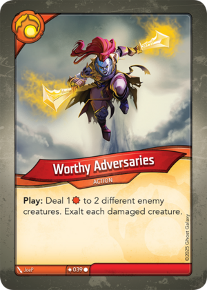 Worthy Adversaries, a KeyForge card illustrated by JoeP
