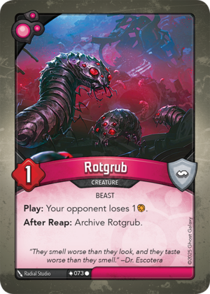 Rotgrub, a KeyForge card illustrated by Radial Studio