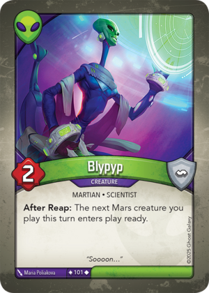 Blypyp, a KeyForge card illustrated by Maria Poliakova