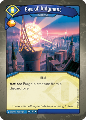 Eye of Judgment, a KeyForge card illustrated by Etienne Hebinger