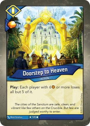 Doorstep to Heaven, a KeyForge card illustrated by Mark Bulahao