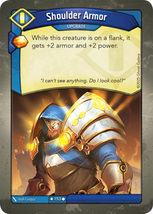 Shoulder Armor, a KeyForge card illustrated by Josh Corpuz