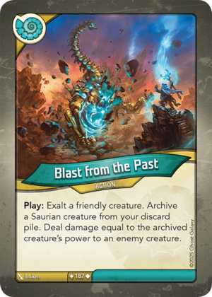 Blast from the Past, a KeyForge card illustrated by Brolken