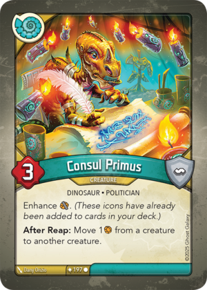 Consul Primus, a KeyForge card illustrated by Dany Orizio