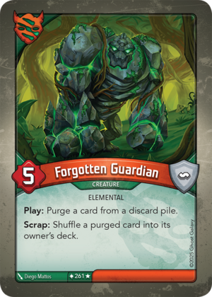 Forgotten Guardian, a KeyForge card illustrated by Diego Mattos