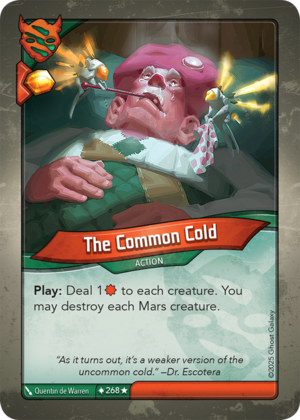 The Common Cold, a KeyForge card illustrated by Quentin de Warren