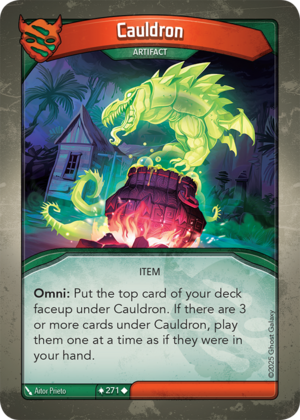 Cauldron, a KeyForge card illustrated by Aitor Prieto