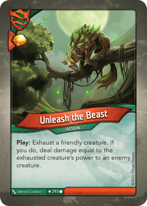 Unleash the Beast, a KeyForge card illustrated by Jeferson Cordeiro