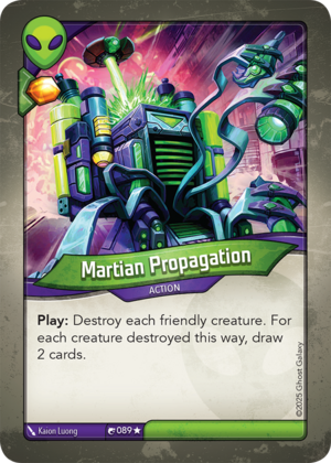 Martian Propagation, a KeyForge card illustrated by Kaion Luong