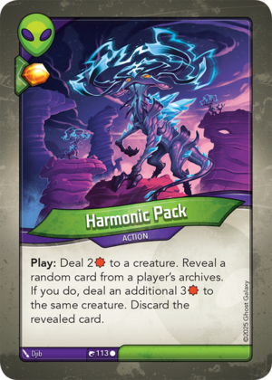 Harmonic Pack, a KeyForge card illustrated by Djib