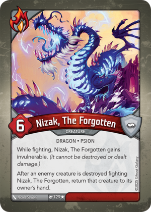 Nizak, The Forgotten, a KeyForge card illustrated by Nicola Saviori