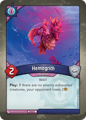 Hemogrith, a KeyForge card illustrated by Jeferson Cordeiro