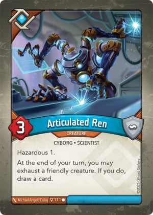 Articulated Ren, a KeyForge card illustrated by Michael Angelo Dulay