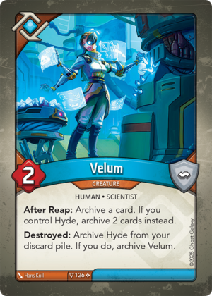 Velum, a KeyForge card illustrated by Hans Krill