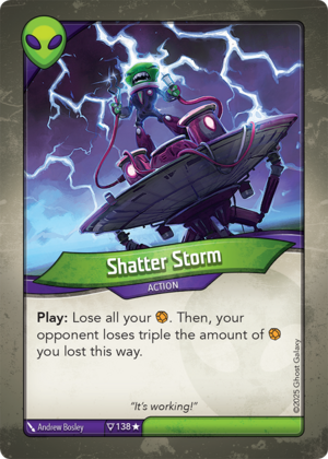 Shatter Storm, a KeyForge card illustrated by Andrew Bosley