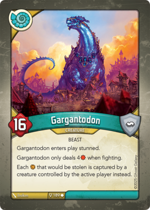 Gargantodon, a KeyForge card illustrated by Brolken