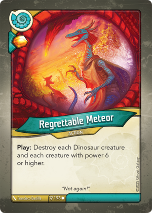 Regrettable Meteor, a KeyForge card illustrated by Francisco Badilla