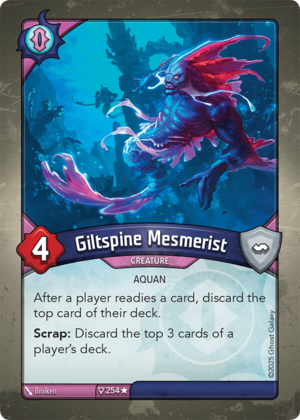 Giltspine Mesmerist, a KeyForge card illustrated by Brolken