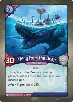Thing from the Deep, a KeyForge card illustrated by Hans Krill