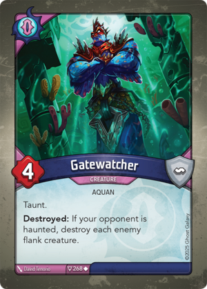 Gatewatcher, a KeyForge card illustrated by David Tenorio