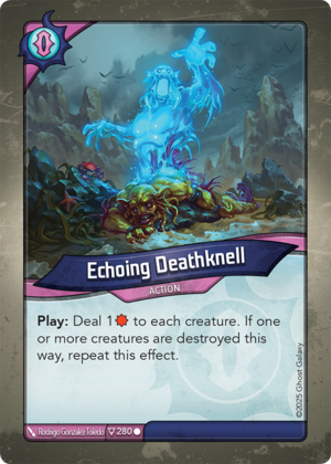 Echoing Deathknell, a KeyForge card illustrated by Brolken