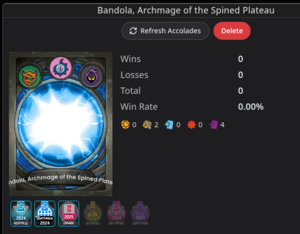 Fanmade game client The Crucible Online (TCO) displays up to three accolades.