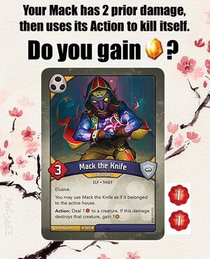 Mack the Knife deals lethal damage to itself.
