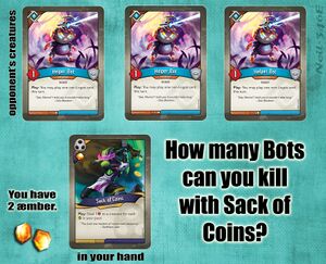 Sack of Coins dealing 3 damage: can it spread over multiple targets?