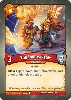 The Unbreakable, a KeyForge card illustrated by Jeferson Cordeiro