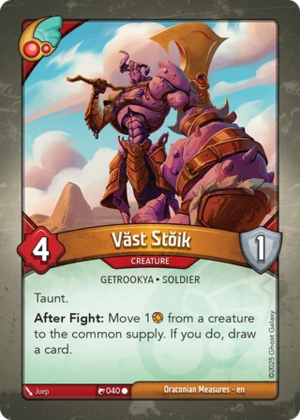 Văst Stŏik, a KeyForge card illustrated by JoeP