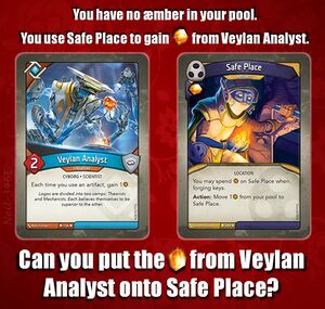 You active Safe Place with Veylan Analyst in play.