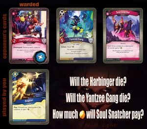 You try to kill a warded Harbinger of Doom.