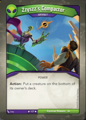 Zzyszz's Compactor, a KeyForge card illustrated by JoeP