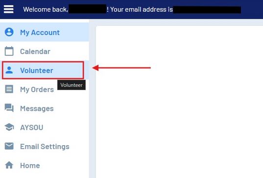 Click on Volunteer tab.jpg