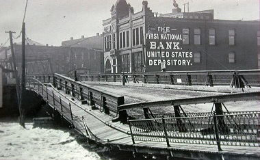 The bridge over the canal was destroyed in the 1910 flood