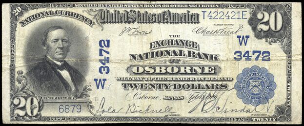 1902 Plain Back $20 bank note