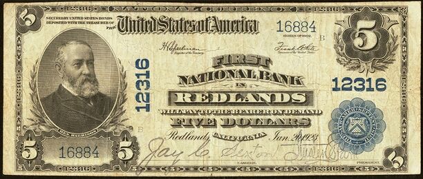 1902 Plain Back $5 bank note
