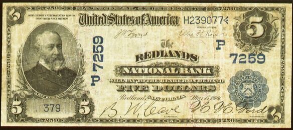 1902 Date Back $5 bank note