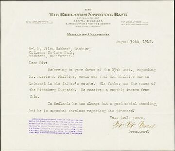 Letter signed by H.H. Ford