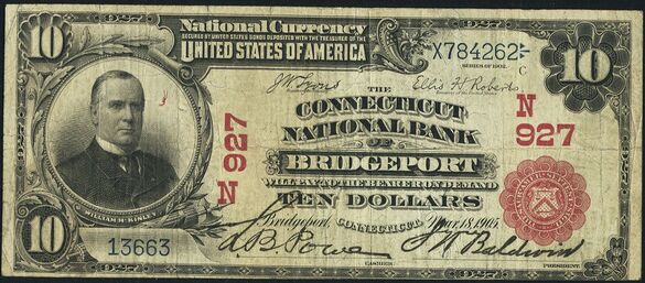 1902 Red Seal $10 bank note
