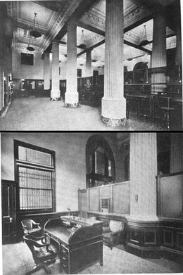 Working space behind the counter and president's desk