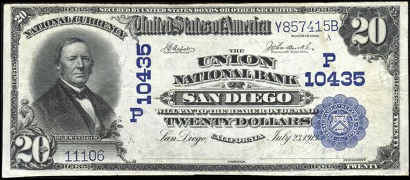 1902 Plain Back $20 bank note