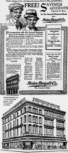 A 1915 advertisement for Parker, Bridget & Company