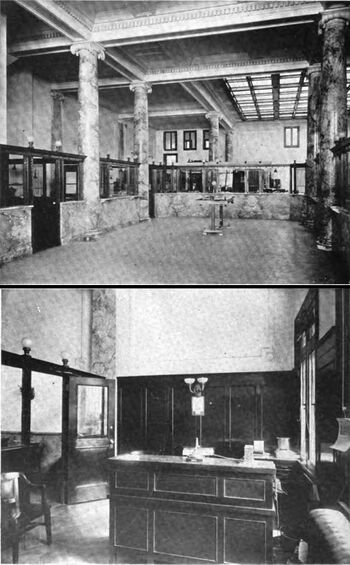Main banking room and president's office ca1911