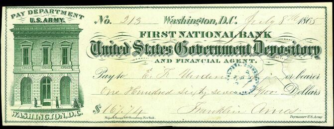 U.S. Army Paymaster check