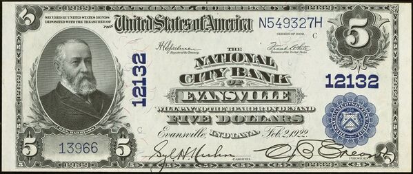 1902 Plain Back $5 bank note